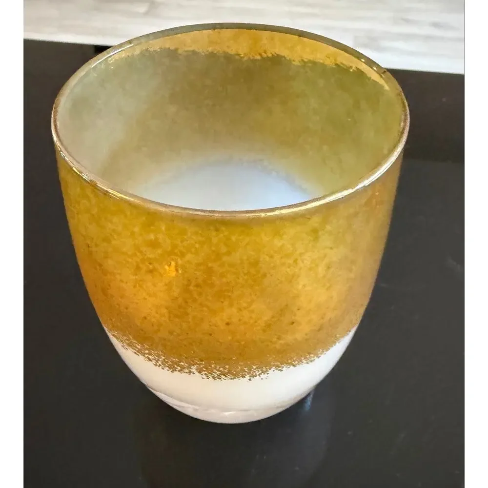 New no box Glassybaby Grace gold Glass Votive Candleholder